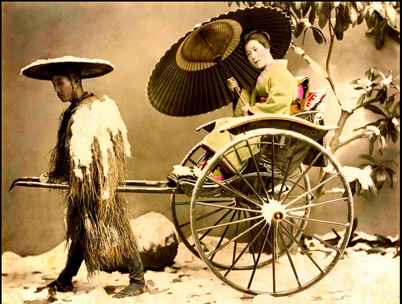 antico rickshaw giapponese fotografia
