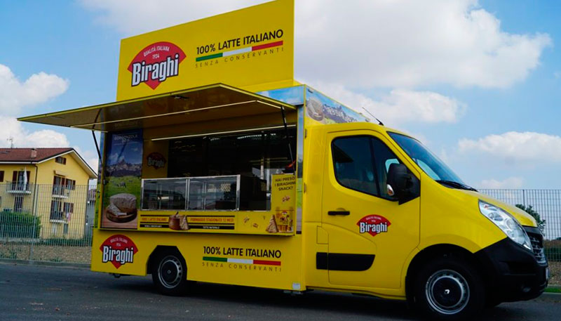 Biraghi Food Truck pour les activités itinérantes de promotion de la marque