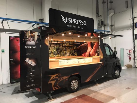 Nespresso coffee food truck pour promouvoir les marques et les machines à café