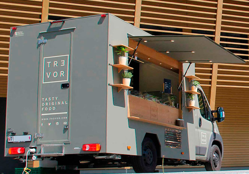 food truck construit pour Tr3vor, un chef étoilé Michelin qui travaille en Suisse